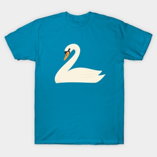 Minimal White Swan Bird T-Shirt